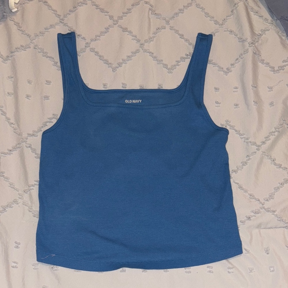 Old Navy Blue Fitted Cropped Tank Top